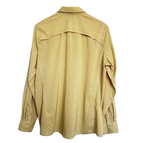 Ariat TEK Button-Up Shirt - Women’s XL -Yellow Gingham Check Vented Back Western - Picture 4 of 16